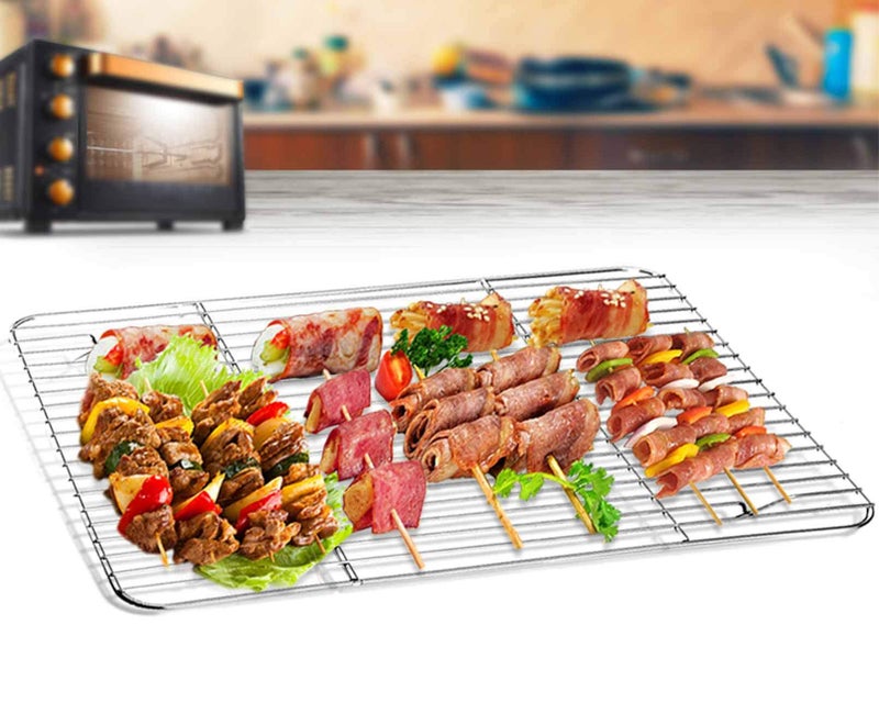 TeamFar Baking Cooling Rack Set of 4, Stainless Steel Rack for Cooking Roasting Grilling, Healthy & Mirror Finish, Oven Use & Dishwasher Safe - Image 5